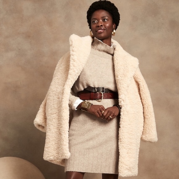 Banana Republic Dresses & Skirts - 🎈50% Off TODAY ONLY. Mock Neck Sweater Long Sleeve Mini Wool Luxury Dress XS